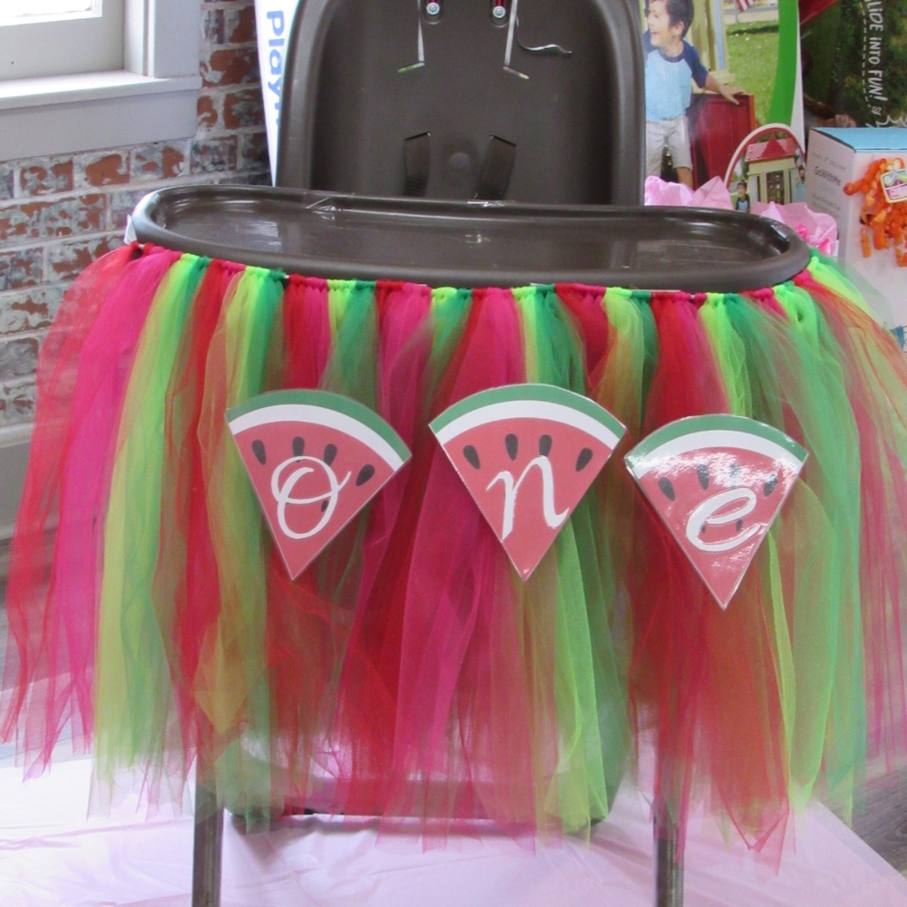 Birthday high chair tutu